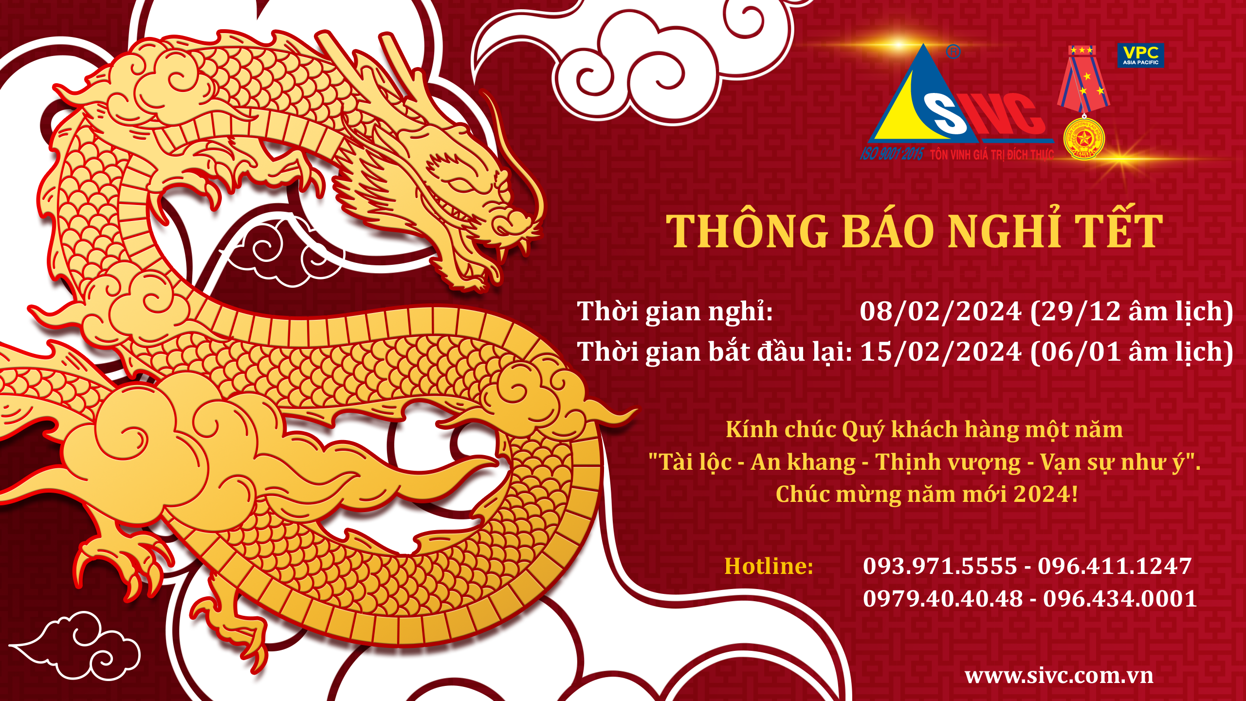 Thông báo nghĩ tết Giáp Thìn 